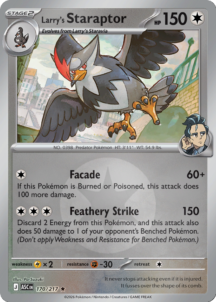 Larry's Staraptor - 170/217 - Reverse Holo