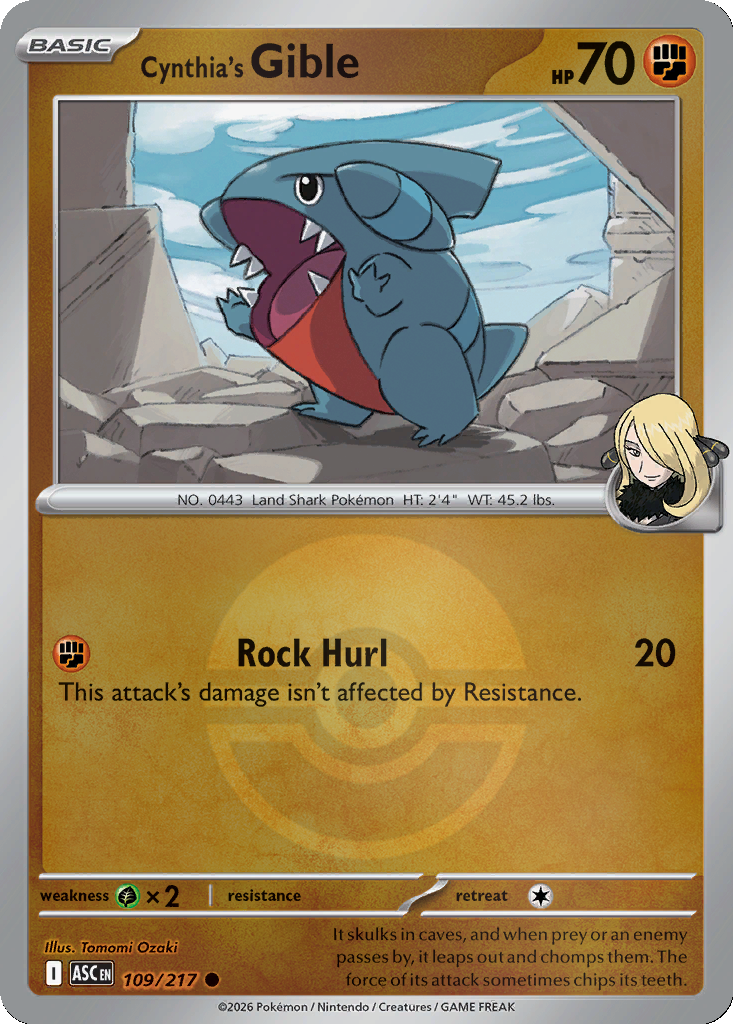 Cynthia's Gible - 109/217 - Poké Ball Holo