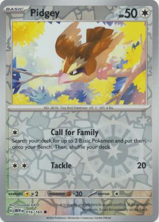 Pidgey - 16/165 - Reverse