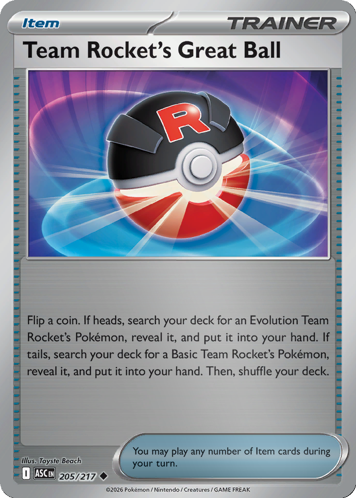 Team Rocket's Great Ball - 205/217 - Reverse Holo