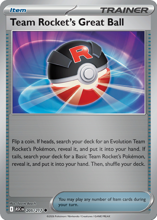 Team Rocket's Great Ball - 205/217 - Reverse Holo
