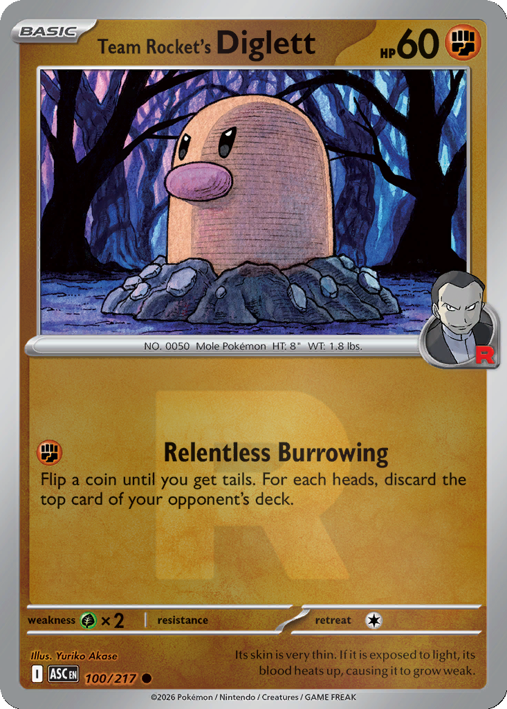 Team Rocket's Diglett - 100/217 - Team Rocket Holo