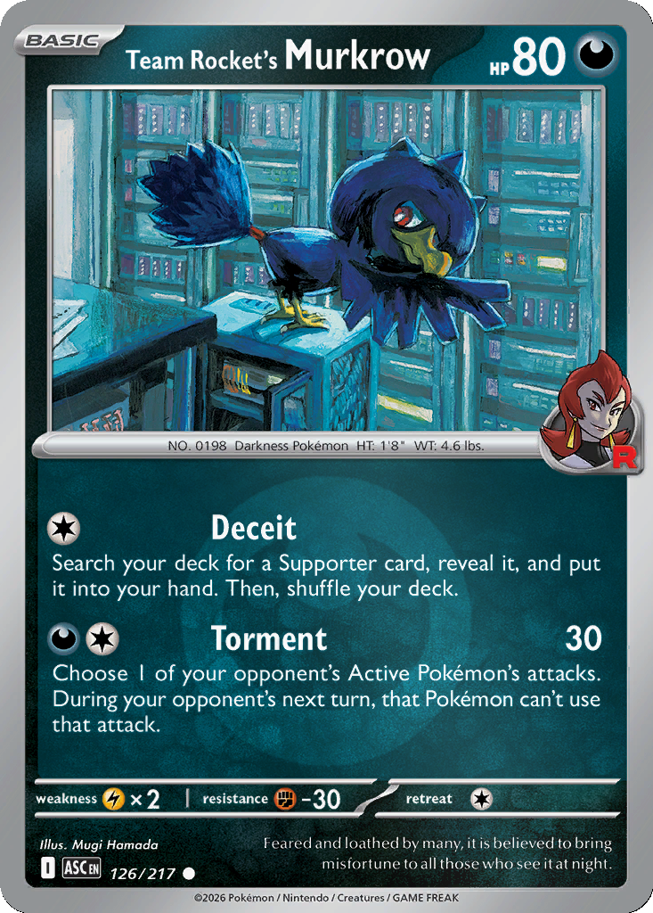 Team Rocket's Murkrow - 126/217 - Reverse Holo