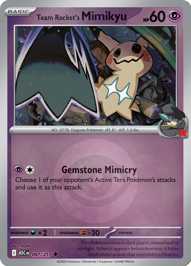 Team Rocket's Mimikyu - 97/217 - Reverse Holo