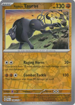 Paldean Tauros - 108/193 - Reverse