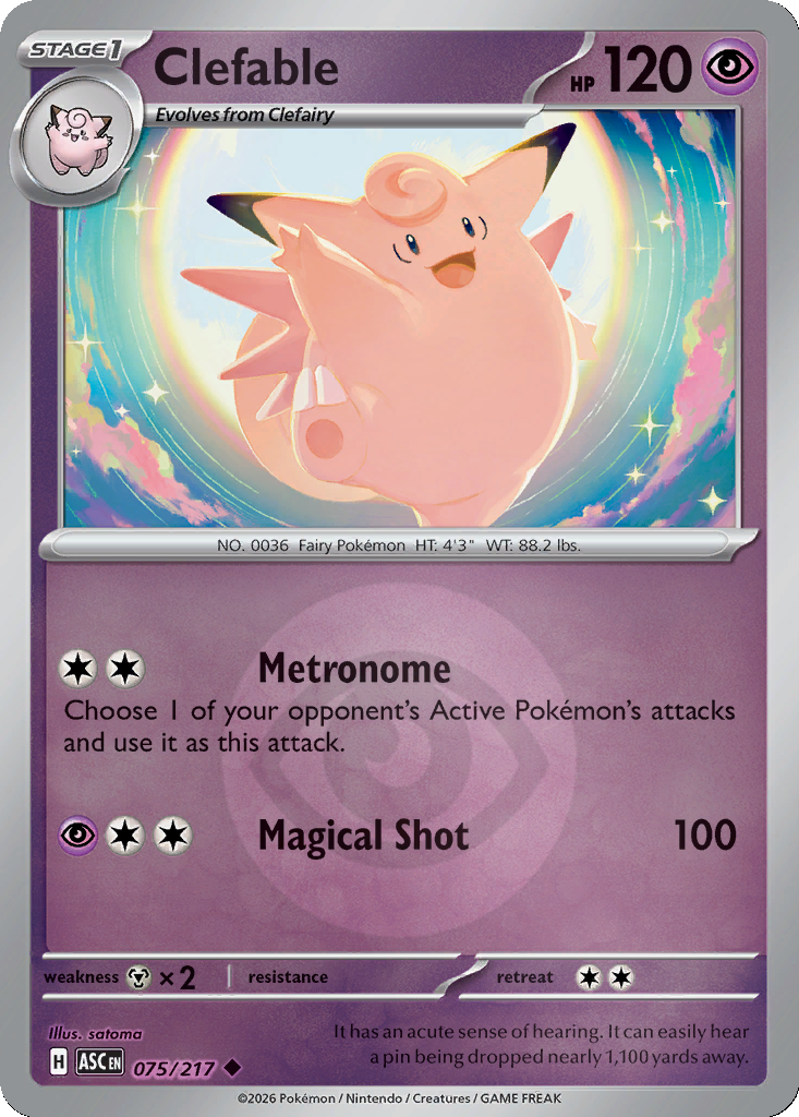 Clefable - 75/217 - Reverse Holo