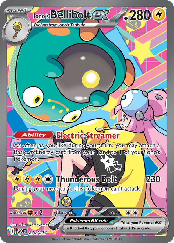 Iono's Bellibolt ex - 279/217 - Holo
