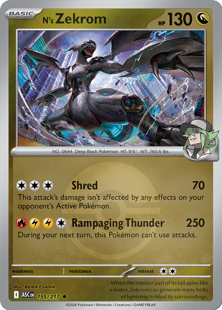 N's Zekrom - 155/217 - Poké Ball Holo