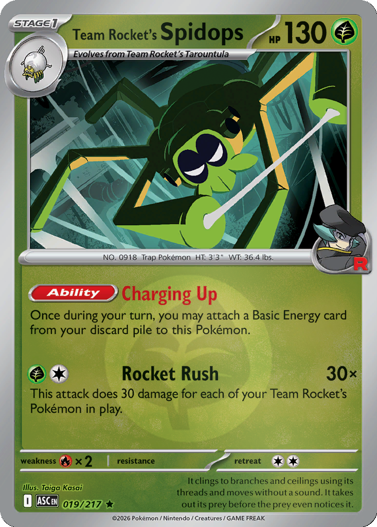 Team Rocket's Spidops - 19/217 - Reverse Holo