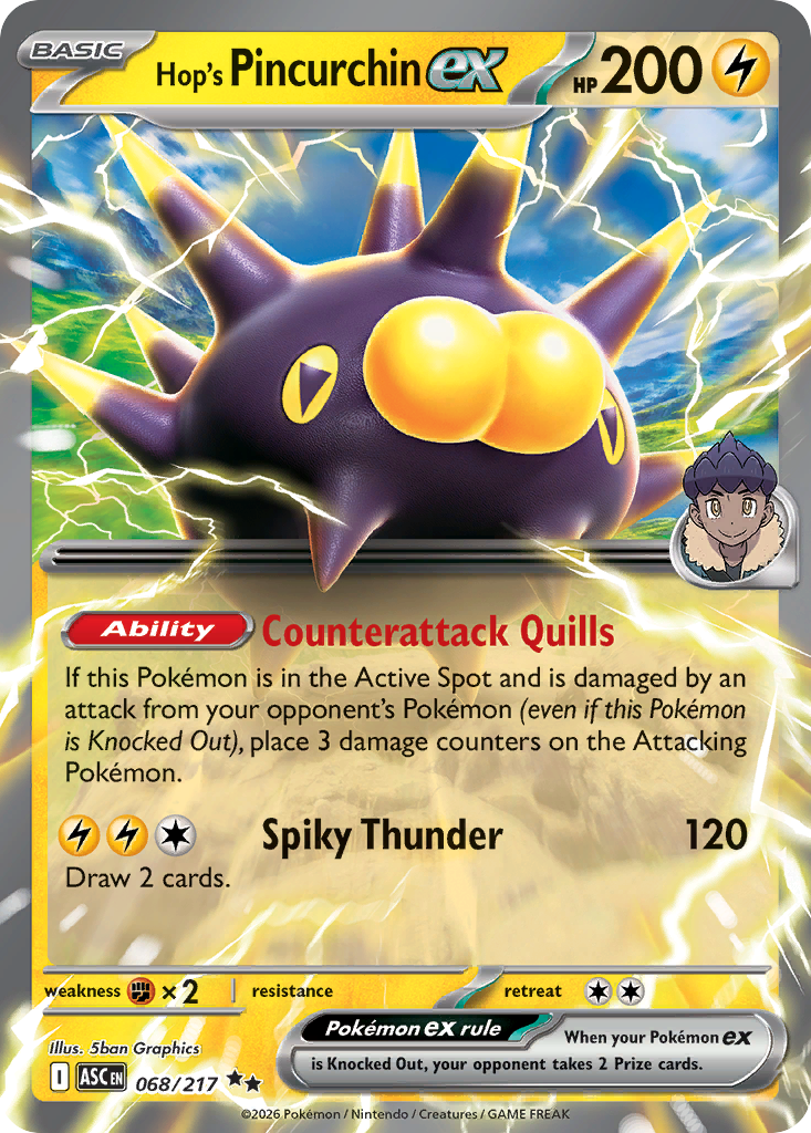 Hop's Pincurchin ex - 68/217 - Holo