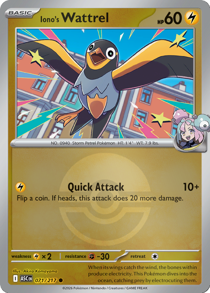 Iono's Wattrel - 71/217 - Poké Ball Holo