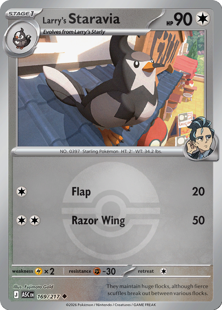 Larry's Staravia - 169/217 - Poké Ball Holo