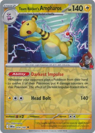 Team Rocket's Ampharos - 74/182 - Reverse