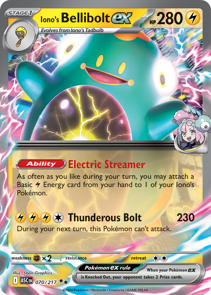 Iono's Bellibolt ex - 70/217 - Holo