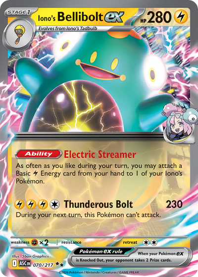 Iono's Bellibolt ex - 70/217 - Holo