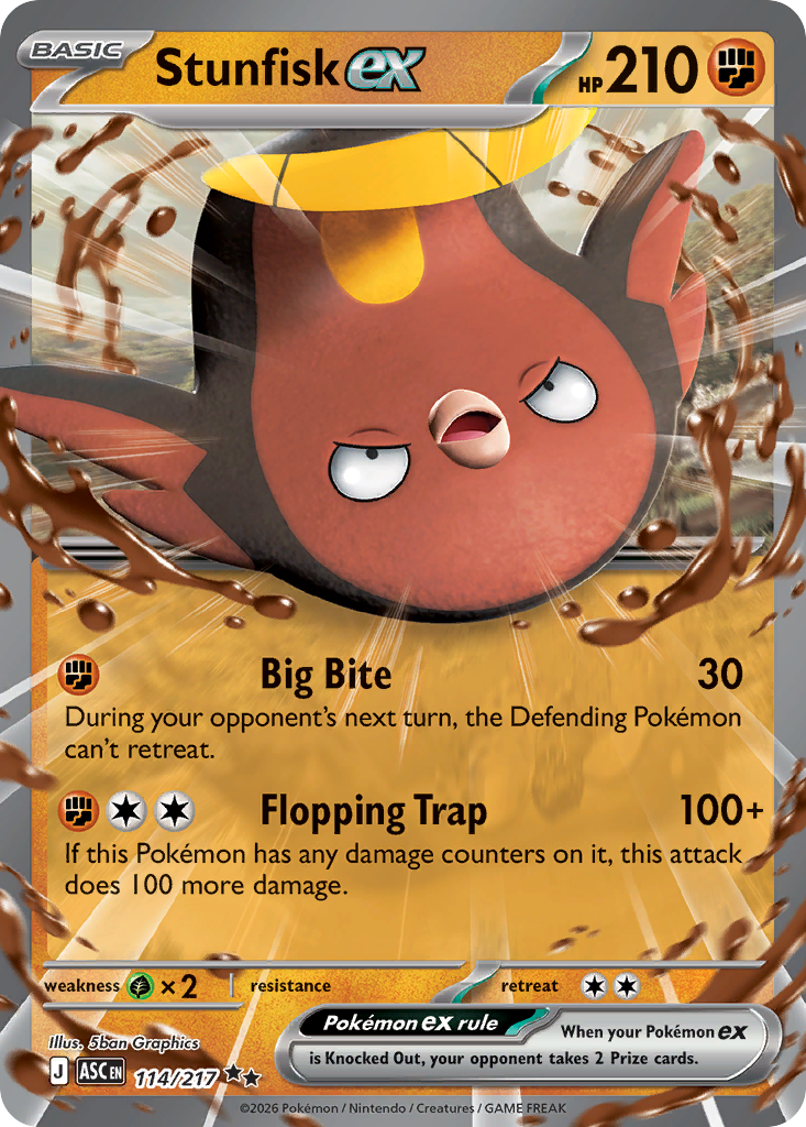 Stunfisk ex - 114/217 - Holo