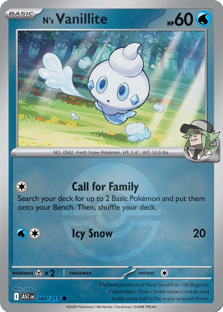 N's Vanillite - 49/217 - Poké Ball Holo