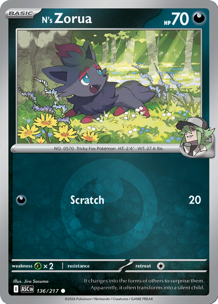 N's Zorua - 136/217 - Reverse Holo