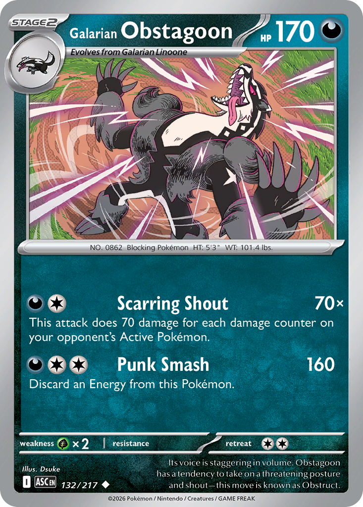 Galarian Obstagoon - 132/217 - Normaal