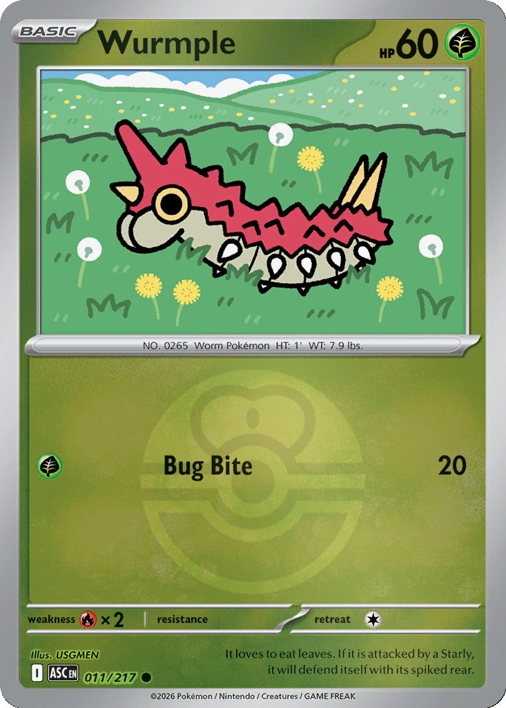 Wurmple - 11/217 - Love Ball Holo