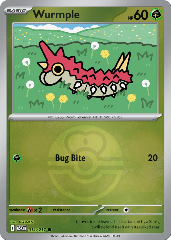 Wurmple - 11/217 - Love Ball Holo