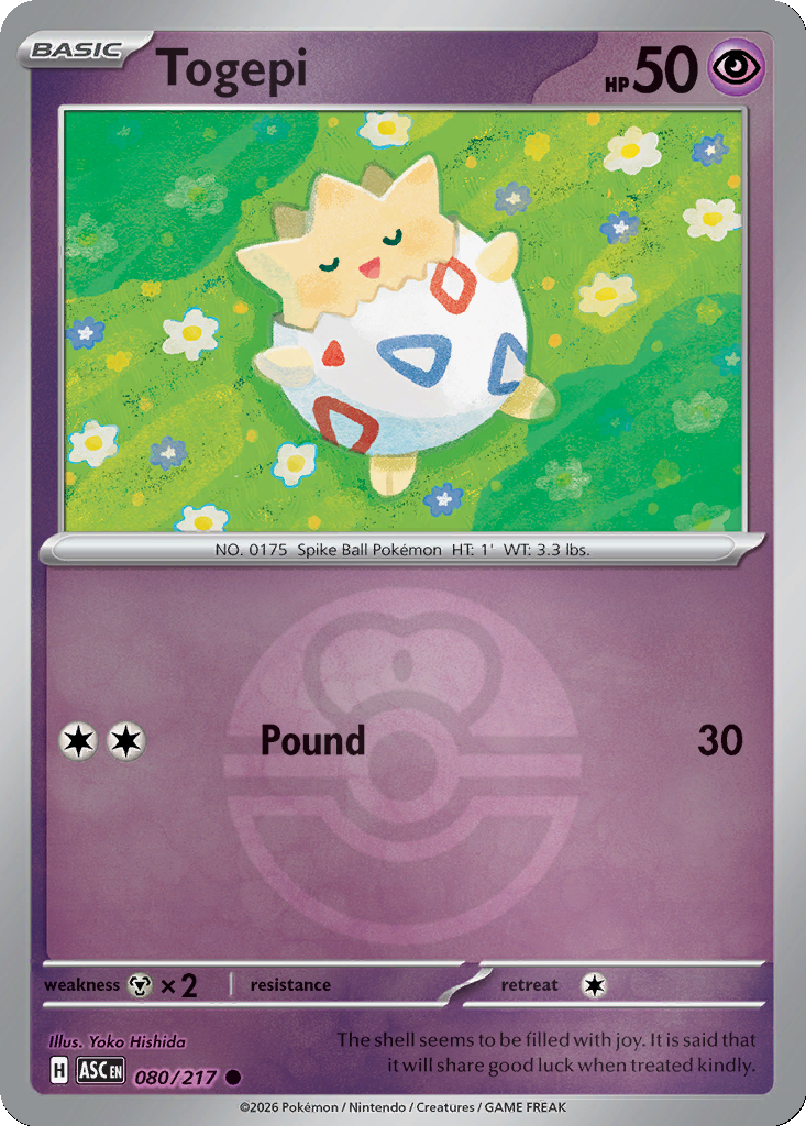 Togepi - 80/217 - Love Ball Holo