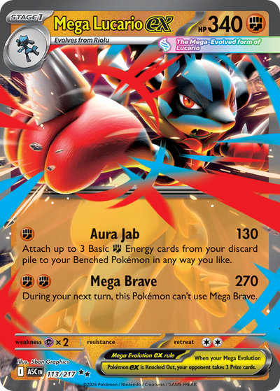 Mega Lucario ex - 113/217 - Holo