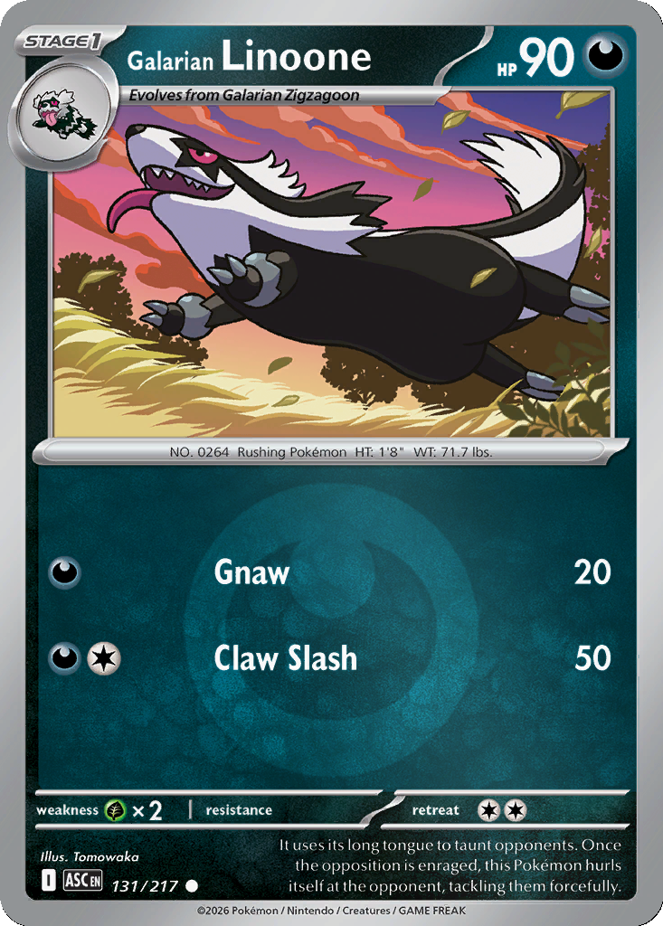 Galarian Linoone - 131/217 - Reverse Holo