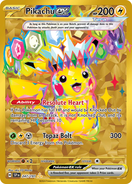 Pikachu ex - 247/191 - Gold